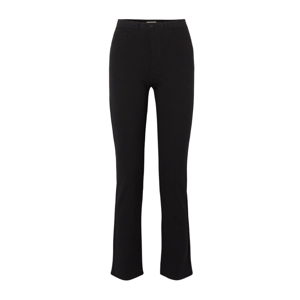 L'Agence Stretch-Jersey High-Rise Straight-Leg Black Dean Denim Jeans Size 32